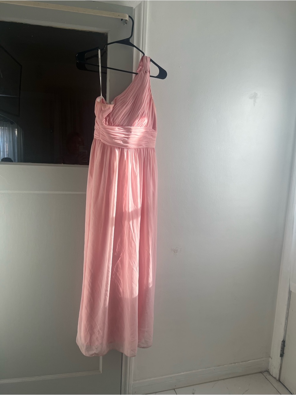 Donna Morgan Pink One-Shoulder Chiffon Maxi Dress